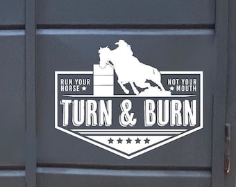 Run Your Horse, Horse Sticker, Barrel Racing Stickers, Horse Trailer Decal, Barrel Racer, Gift Ideas, Stickers, Western