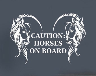 Adesivo para reboque de cavalos, Cuidado: Cavalos