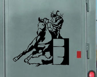 Decalque para trailer de cavalo, corrida de barril, decalque grande