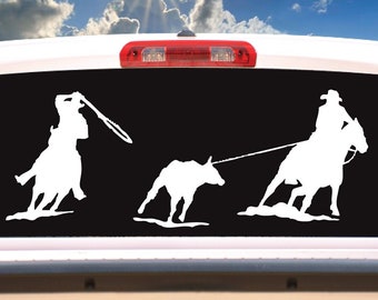 Horse Trailer Decal,  Team Roping, Custom Decal