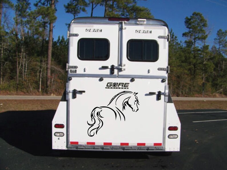 Horse Trailer Decal Horse Outline Right Etsy