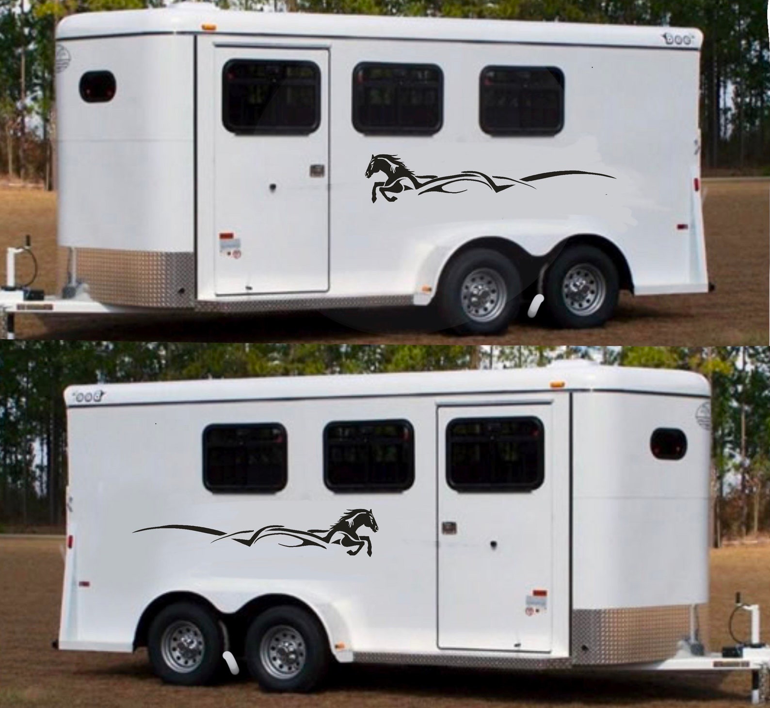 Horse Trailer Decals Set of Two Horses Running - Etsy