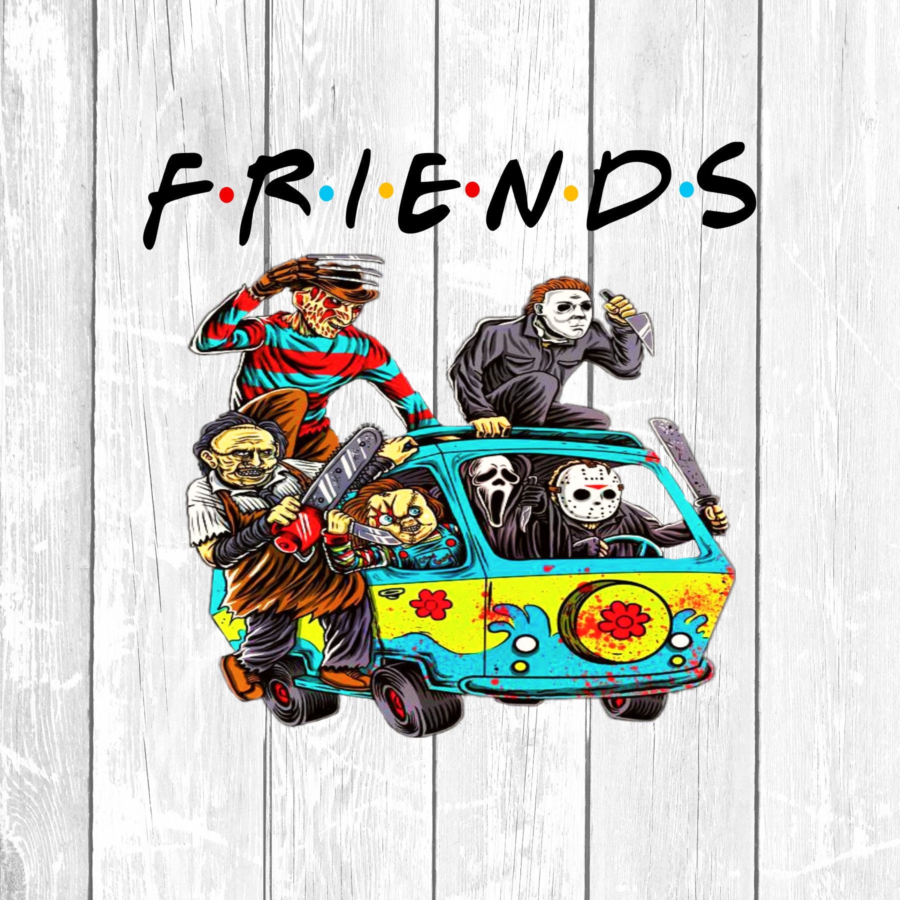 Jason and Friends Sublimation, Instant Download, Horror Movie PNG, Ha…