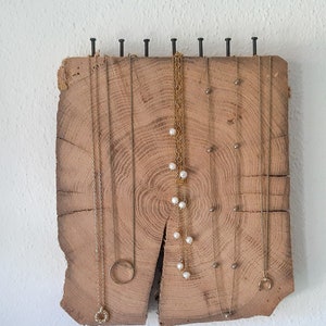 Kettenhalter Kettenständer Schmuckständer Schmuckkasten Eichebalken Eiche Altholz Schmuckbaum Upcycling