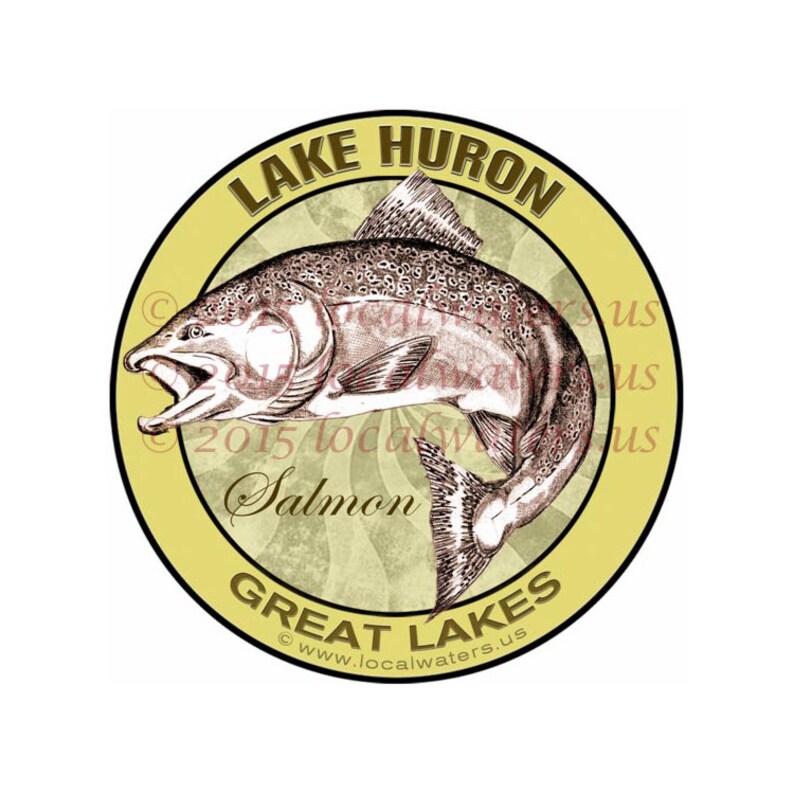 Lake Huron Sticker Salmon Sticker Fishing Decal Guaranteed No Etsy