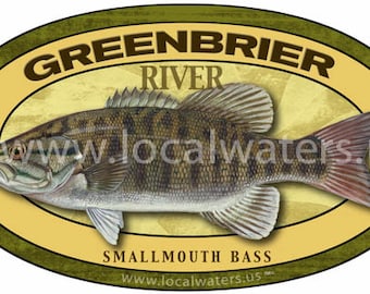 Grand River Sticker Smallmouth Bass Fishing decal GUARANTEED 3 yrs no fade Grand River Sticker Smallmouth Bass Fishing decal GUARANTEED 3 yrs no fade
