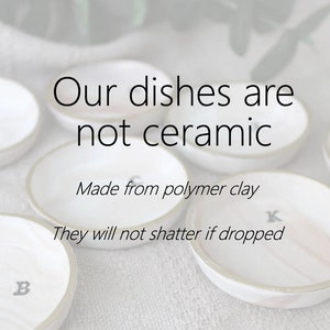 Couples ring dish, small speckled clay ring dishes, Initialed Jewelry dish, Wedding gift, girlfriend anniversary gift, newlyweds gift image 10