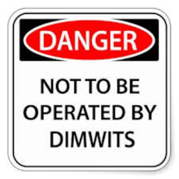 Danger Hillbilly Warning Sticker 3/"x 5/"