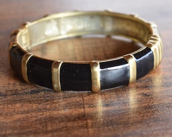 Vintage zwart-gouden klemarmband