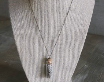 Dried Lavender Vial • necklace • dried herb charm • handmade