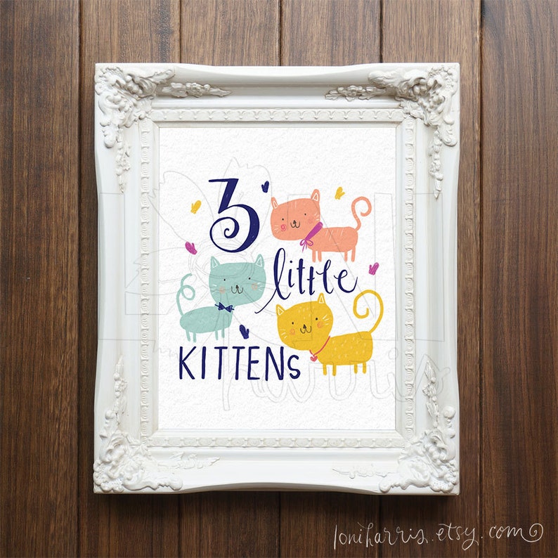 Nursery Wall Art Printable Instant Download File 3 Little