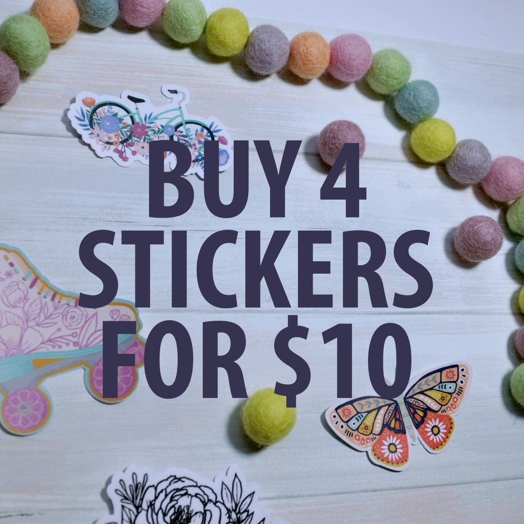 Your Choice Sticker 4 Stickers of Your Choice | Waterproof | Die Cut Decal Sticker | Laptop ...