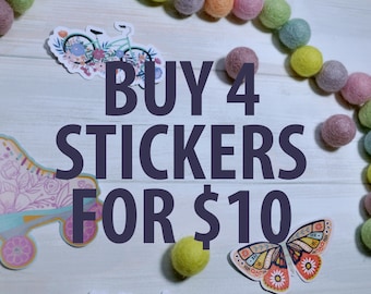 4 Stickers of Your Choice |  Waterproof | Die Cut Decal Sticker | Laptop | Tumbler | Cup | Water Bottle | Tablet | Car Decal