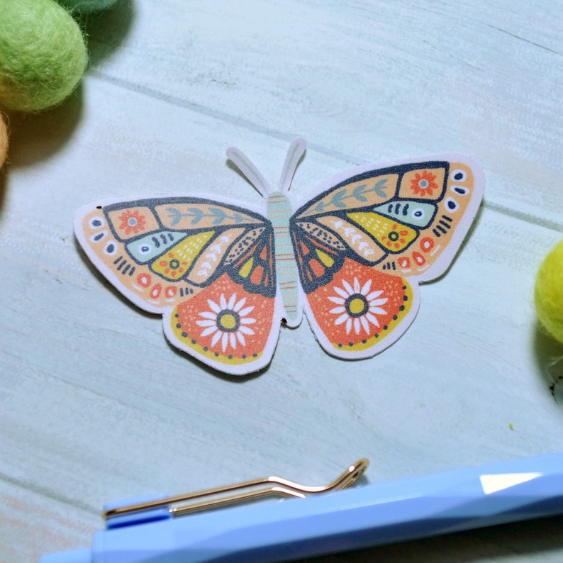 Butterfly Vinyl Sticker Floral Waterproof Matte Die Cut - Etsy