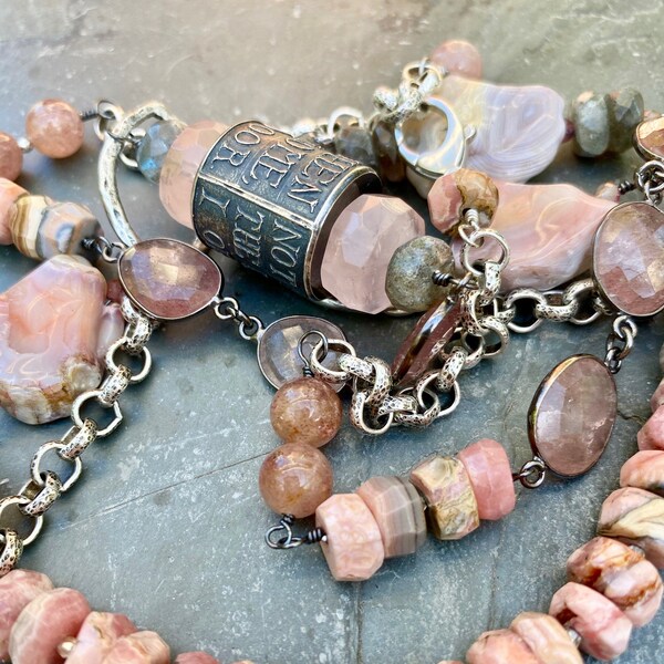 Anne Choi Necklace; Rhodochrosite Necklace; Emily Dikinson; Compassion; Trust; Anxiety Relief Necklace