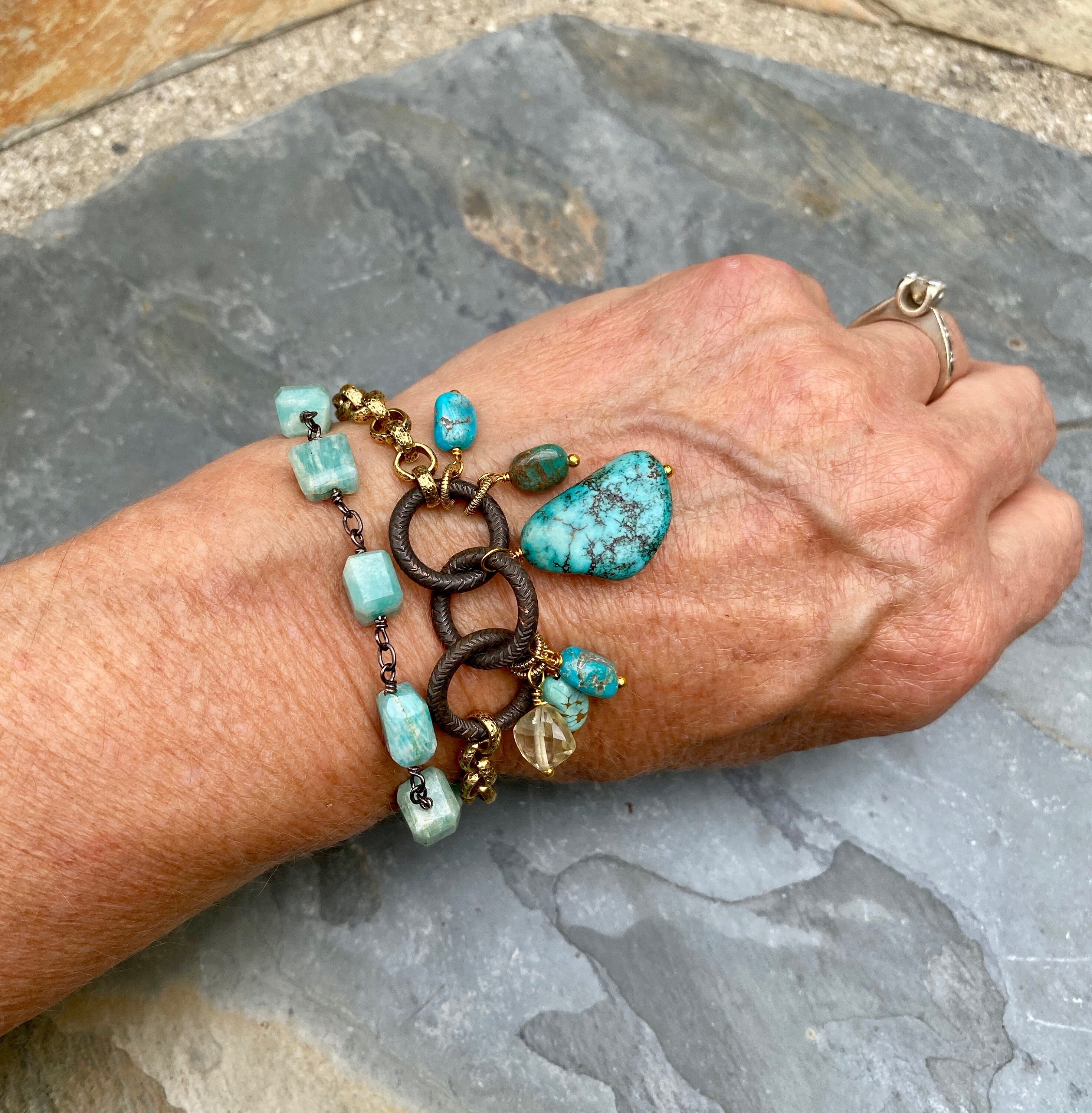 Multi Strand Turquoise Bracelet Healing Stone Energy Etsy
