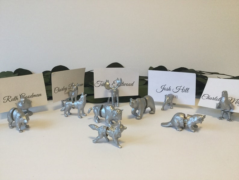 12 Woodland Animal Place Card Holders in Gold or Etsy