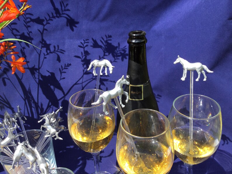 Race Horse Drink Stirrers Cocktail Party Swizzle Sticks X 12 Etsy