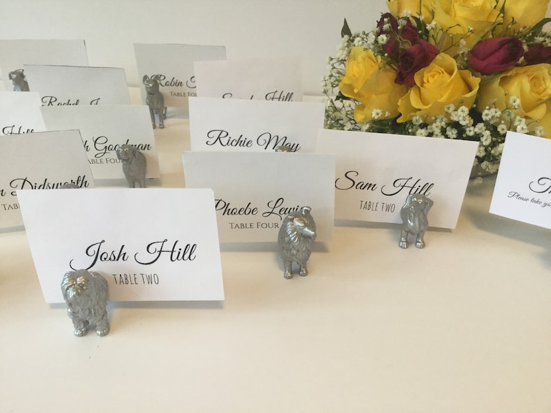 11 Wedding Place Card Dog Magnet Holders Hand Painted in Silver or Gold image 8