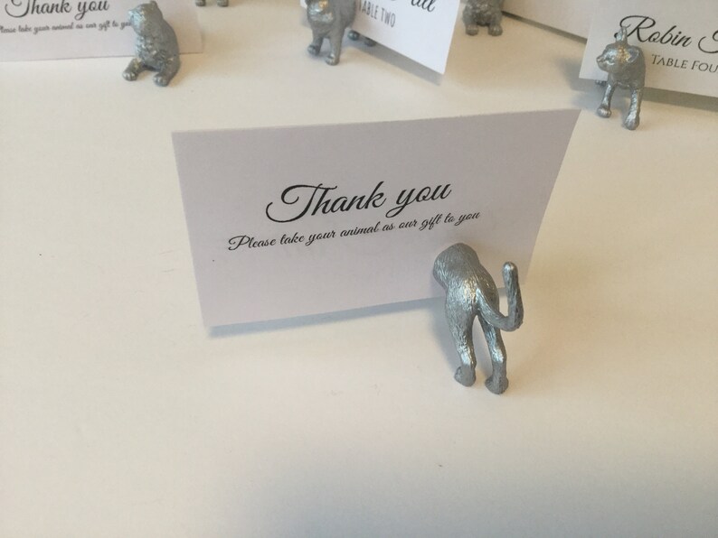 Cat place holders hand painted in silver or gold Etsy