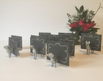 33 Dog place holders and wedding favours in one silver or gold colour