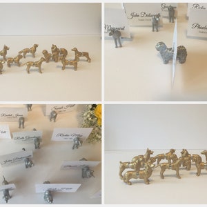 11 Wedding Place Card Dog Magnet Holders Hand Painted in Silver or Gold image 6