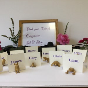 Wedding Favor and Magnet Place Card Holders. Favourite Family Animals. Sets of 12