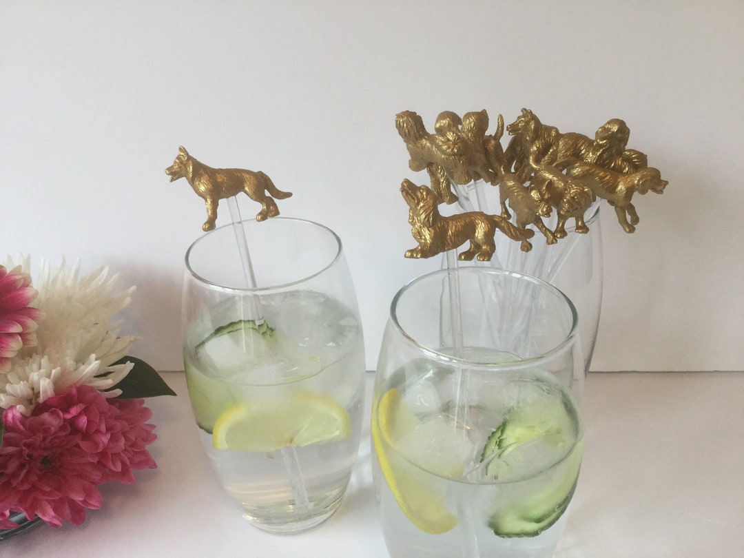 12 Dog Cocktail Stirrers Drink Stirrers Wedding Swizzle Sticks Etsy