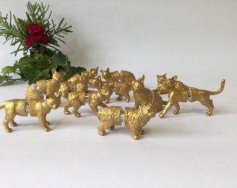 Cat magnetic place holders A set of 11 Cats hand painted in a Gold or Silver colour