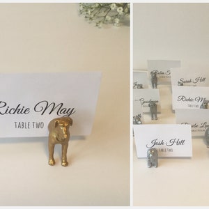 11 Wedding Place Card Dog Magnet Holders Hand Painted in Silver or Gold image 7