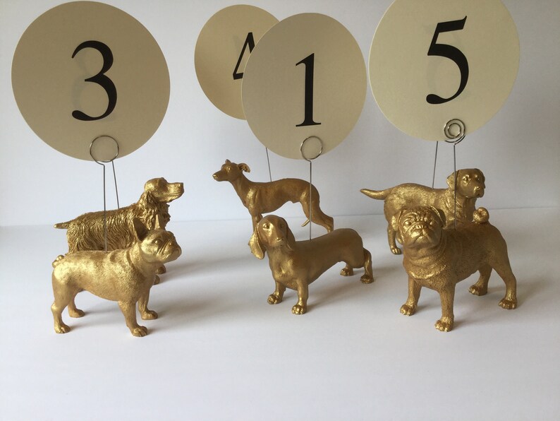 Labrador table number holder in gold or silver image 4