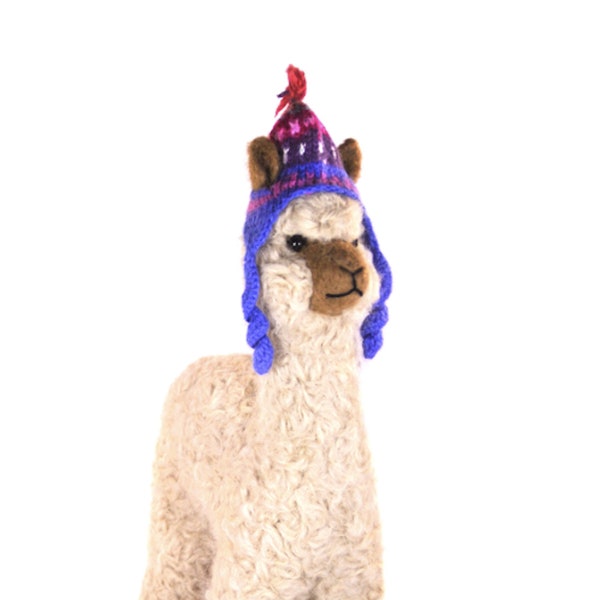 HUGE One Foot Tall Alpaca Needle Felted Huacaya Alpaca Sculpture: Collectible Hand Crafted Fiber Arts