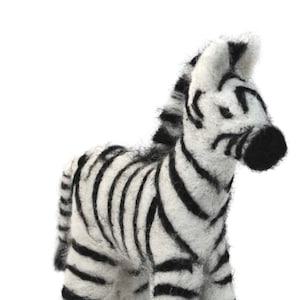 Needle Felted Zebra: Alpaca Sculpture Ornament Decor