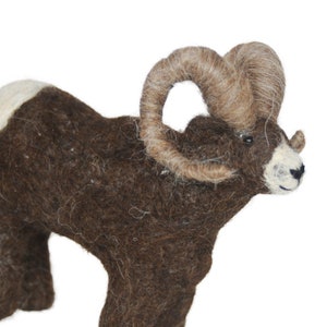 Needle Felted Bighorn Sheep: Alpaca Sculpture Ornament Decor