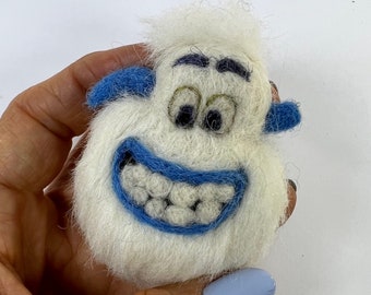 Yeti Abominable Snowman: Felted Alpaca Bag Charm