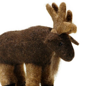 Needle Felted Moose: Alpaca Sculpture Ornament Decor