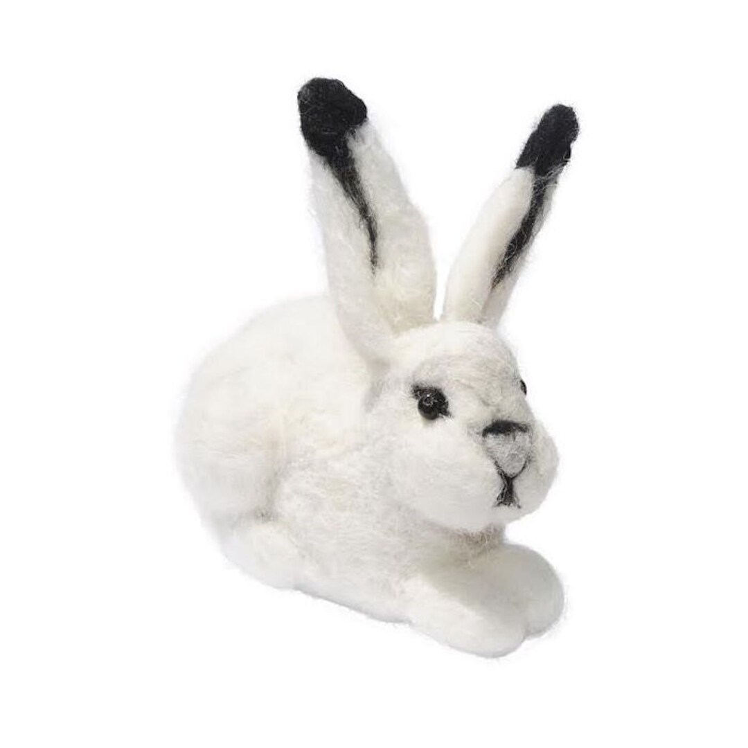 Needle Felted Arctic Hare: Handmade Tundra Bunny Rabbit Animal - Etsy