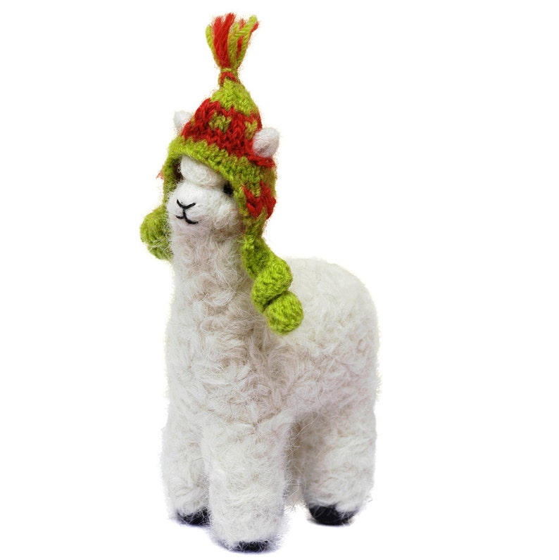 Felted Cria Huacaya Alpaca Miniature Decoration: Handmade Sculpture Ornament image 4