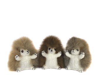 Chico Hedgehog: Pocket Alpaca Fur Plush Soft Toy Made from Natural Non-Toxic Alpaca Fleece