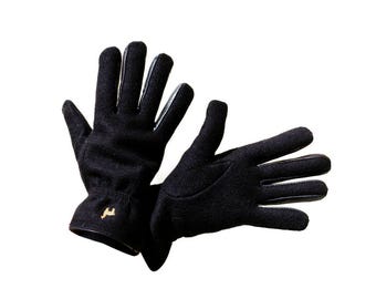 Alpaca Wool Gloves – Felted Baby Alpaca Lined Winter Gloves – Unisex, Leather Trim – Handmade by Lanart