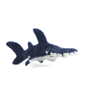 Needle Felted Hammerhead Shark: Handmade Alpaca Sculpture Ornament Figurine