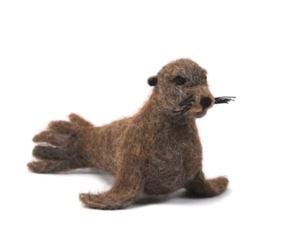 needle felted animal Sea lion