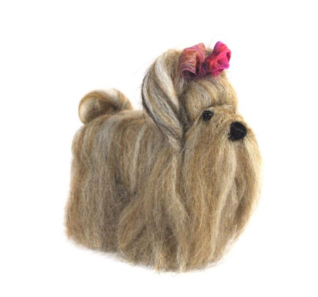 Needle Felted Yorkshire Terrier Dog Sculpture Real Alpaca Fiber Etsy UK