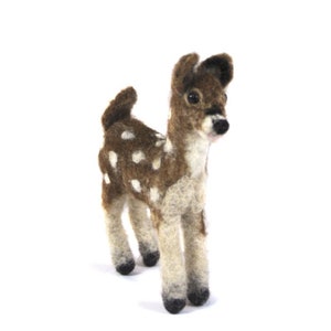 Needle Felted Bambi: Alpaca Sculpture Ornament Decor