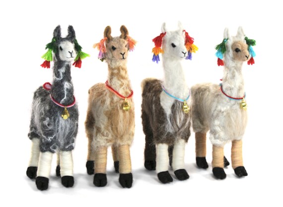 Needle Felted Llama Sculptures: Felted Animals by Hand in - Etsy Denmark Needle Felted Llama Sculptures: Felted Animals by Hand in - Etsy Denmark