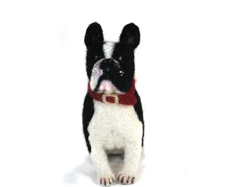 Rocco French Bulldog Boston Terrier: Lifelike Figurine Ornament