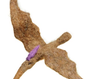 Alpaca Felted Pterodactyl Dinosaur Sculpture: Hand Crafted in Fine Certified Alpaca