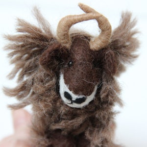 Needle Felted Long Haired Yak: Alpaca Sculpture Ornament Decor