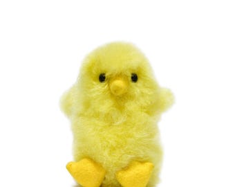 Alpaca Fur Duck Chick - Handmade Pocket-Sized Plush Toy