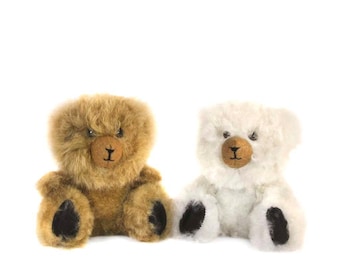 Chico Bear: Pocket-Sized Genuine Alpaca Fur Heirloom Teddy Made With Natural Non-Toxic Fleece